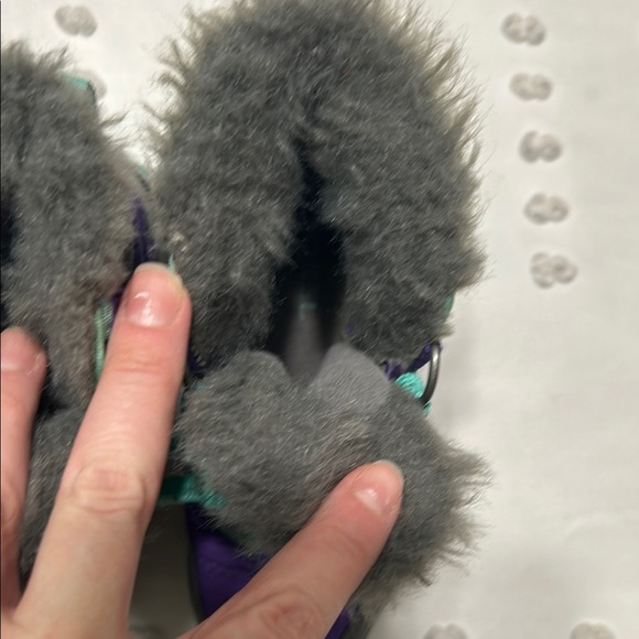 Purple and Teal Winter Boots with Faux Fur - Picture 6 of 6